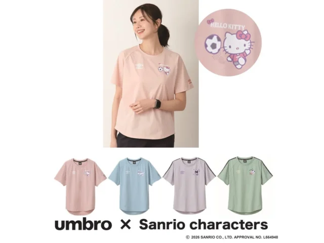umbroとサンリオキャラクターズがコラボした吸水速乾Tシャツ