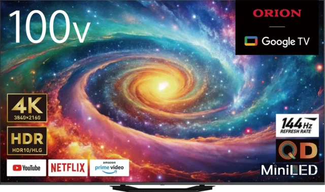 ORION 100v型量子ドットMiniLEDチューナーレステレビGLMK100U