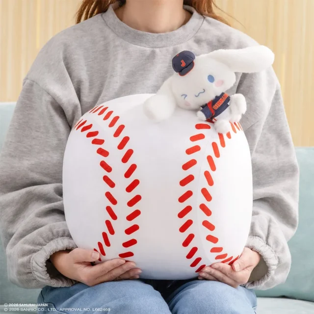 WH賞 マスコット付きクッション シナモロール（人が持っている）