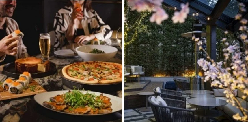 キンプトン新宿東京Districtのお花見テラス席確約プランの料理とテラス席