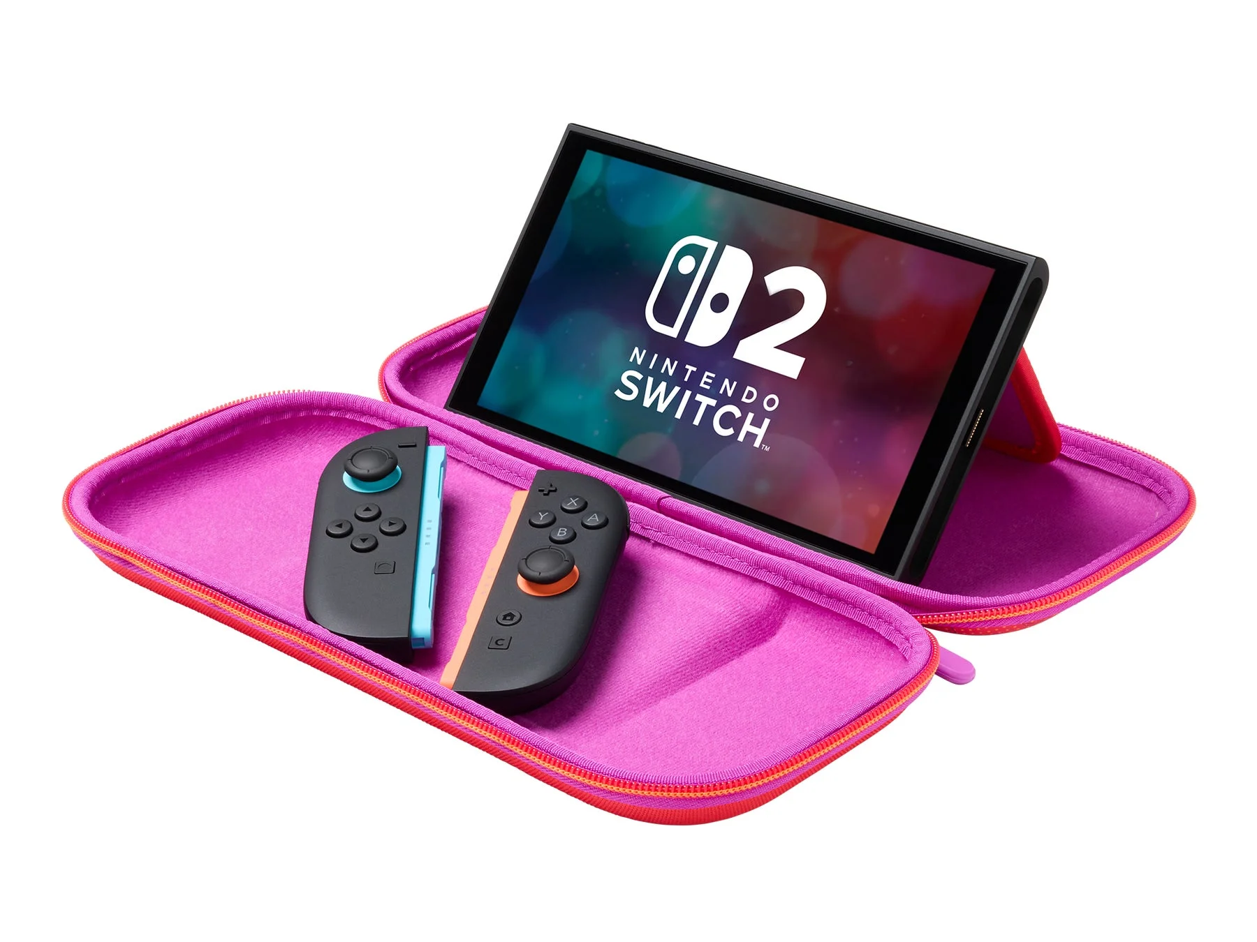PowerA Nintendo Switch 2対応スリムケースに本体を収納しスタンドとして使用
