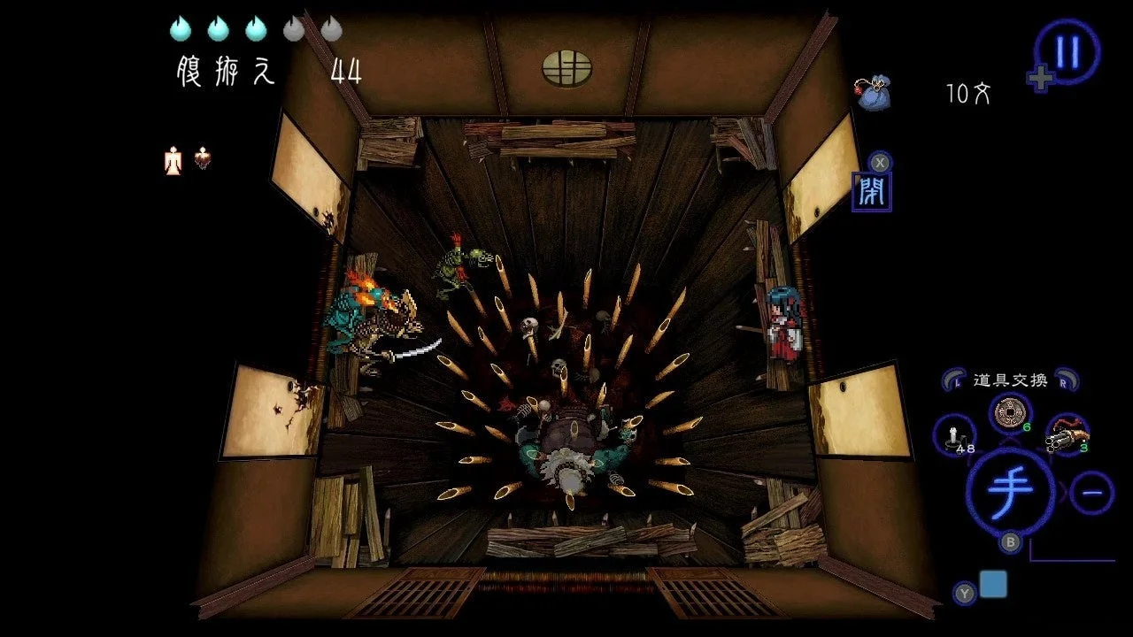 ゲームプレイ: 罠でいっぱいの部屋を通してもののけをガイドします。