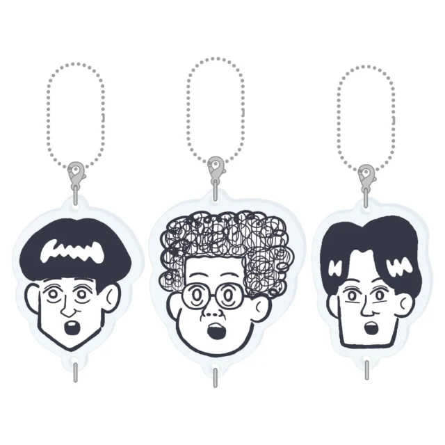 板橋ハウスの吉野、住岡、竹内キャラクターのアクリルキーホルダー