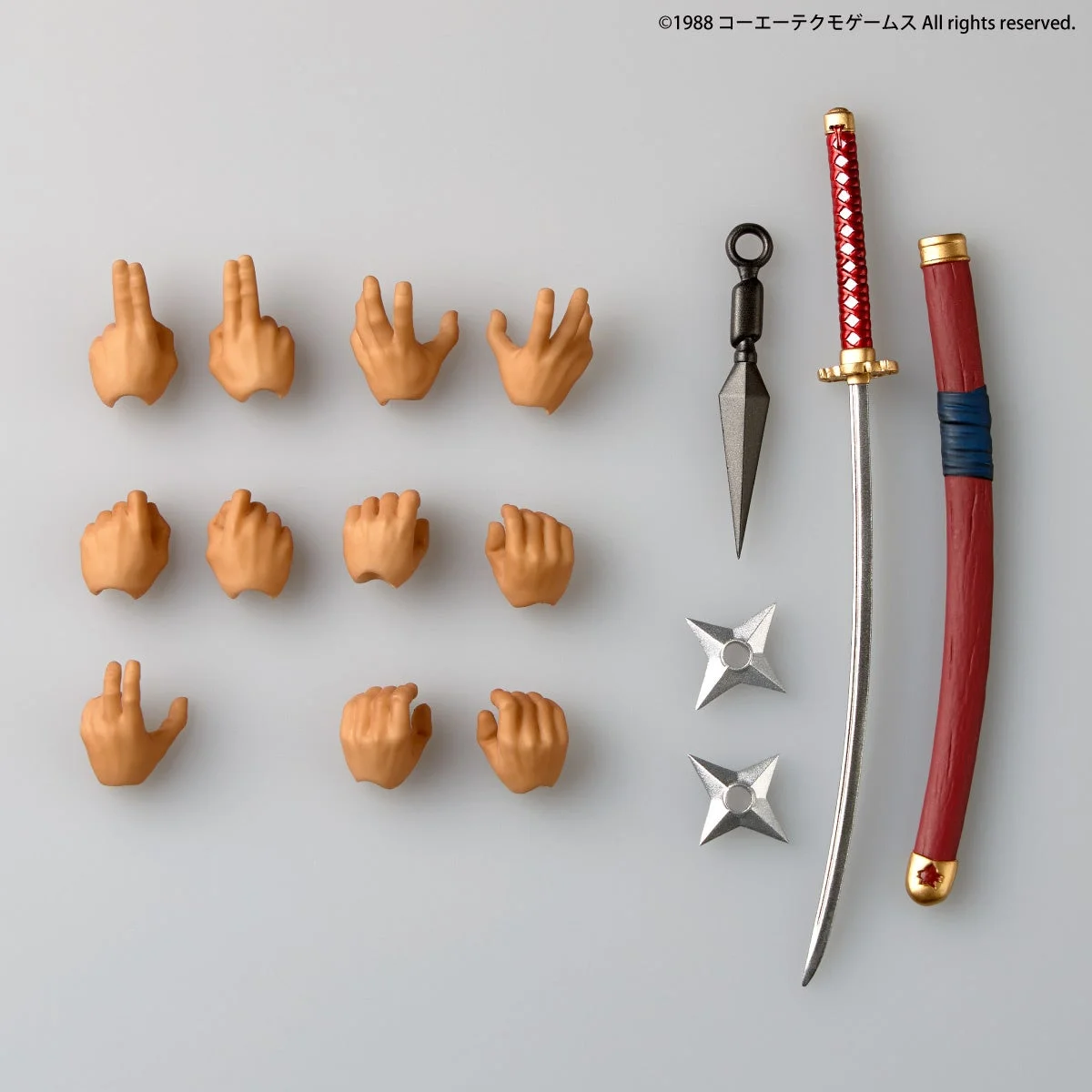 リュウ・ハヤブサフィギュアのオプションハンドと武装パーツ一式