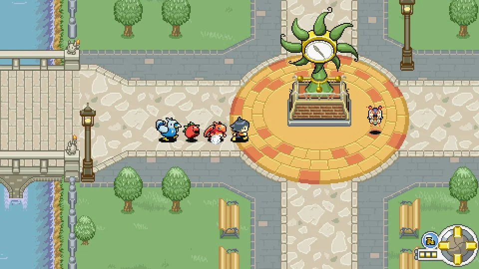 クリーチャーを連れてフィールドを探索する様子