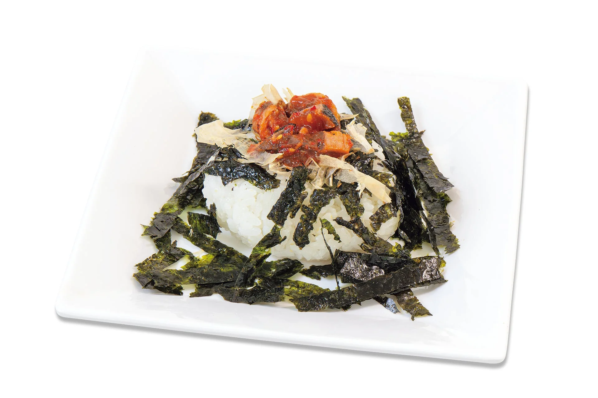 鰹ユッケと韓国海苔の磯の香りが楽しめるじゅうじゅうカルビののりおにぎり