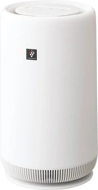 SHARPプラズマクラスター空気清浄機の白くシンプルな本体。