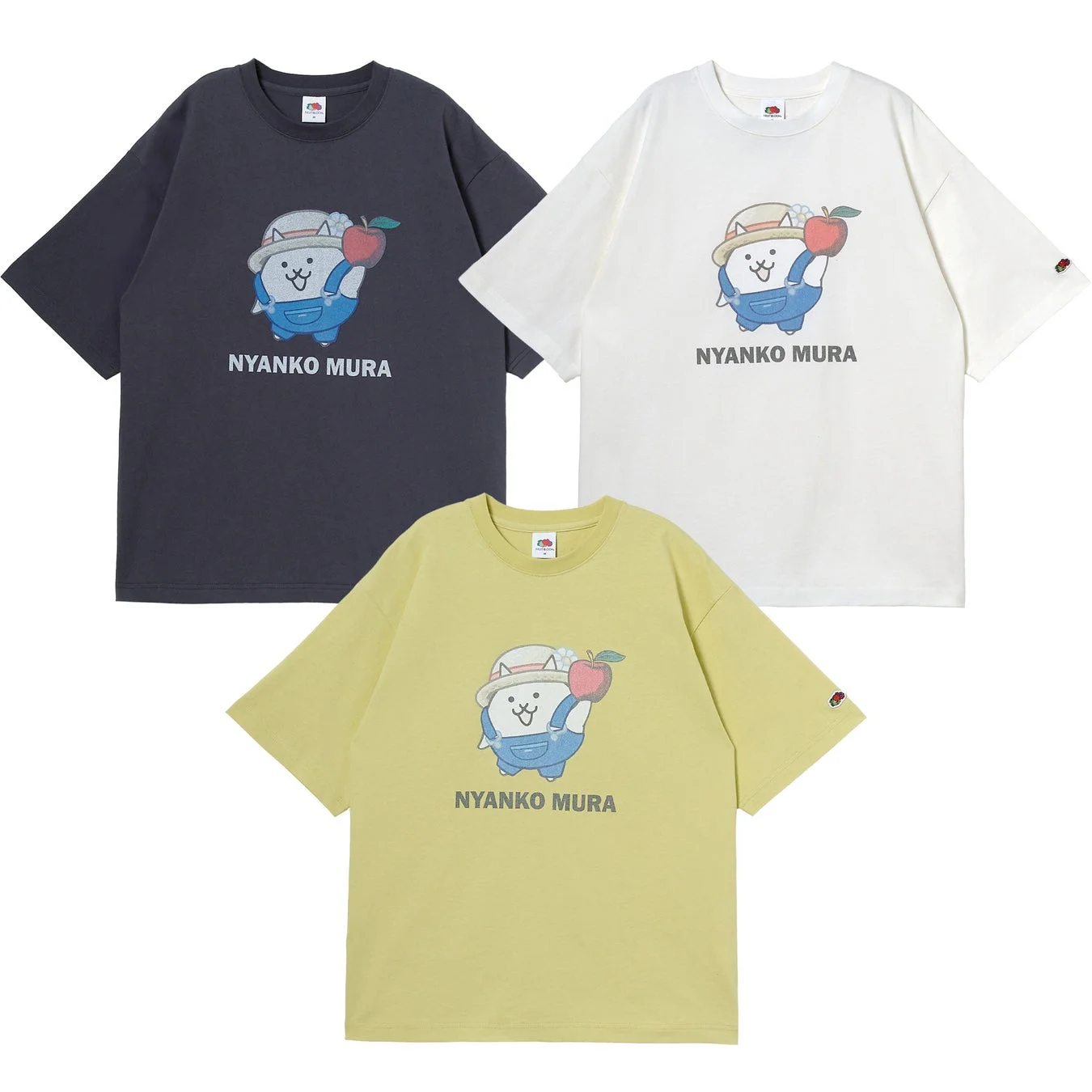 にゃんこ村コラボデザインのヘビーウェイトTシャツ3色
