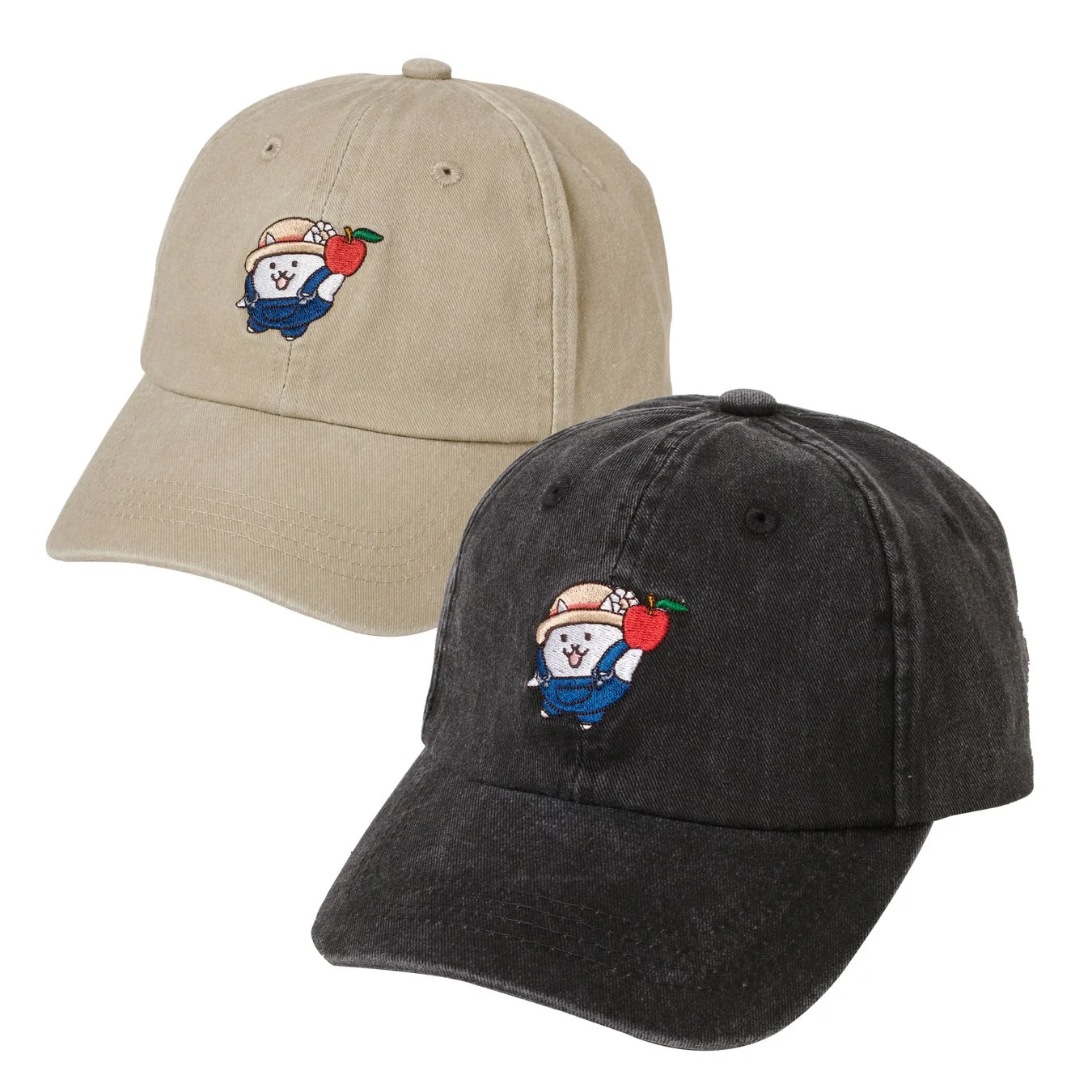 にゃんこ村キャラクター刺繍入りキャップ2種