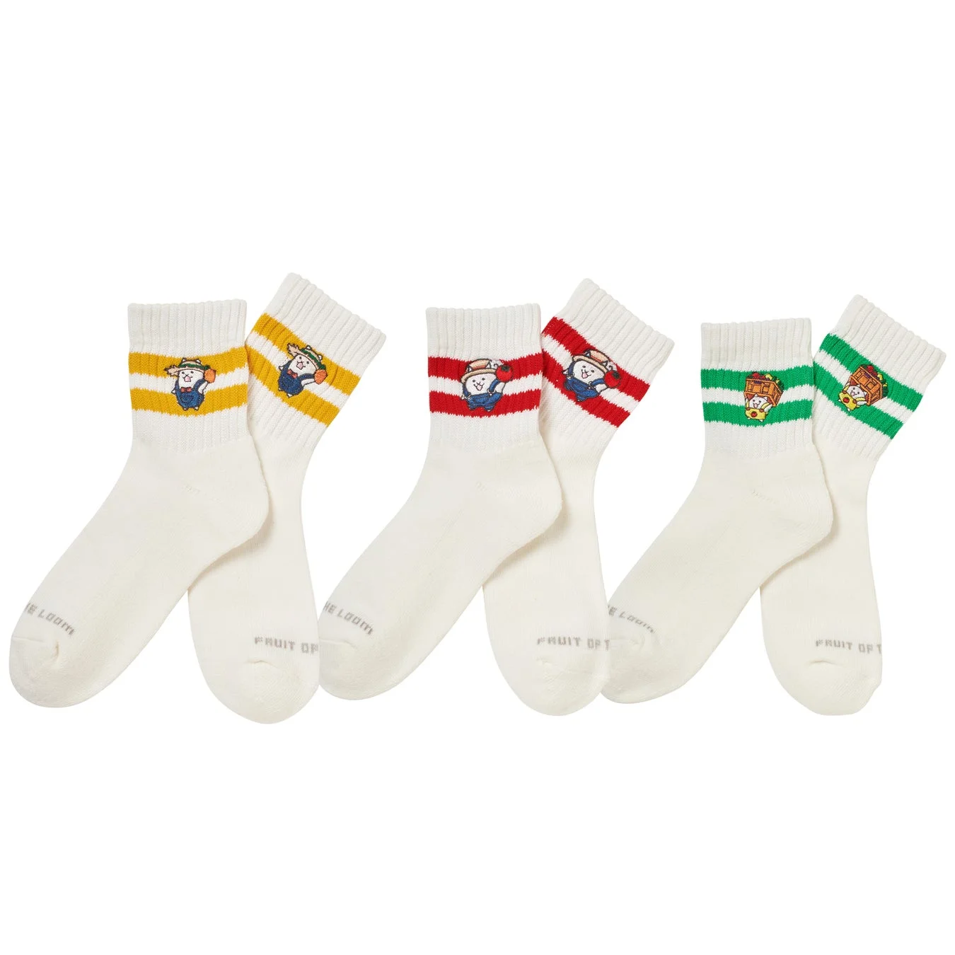 にゃんこ村キャラクター刺繍入りソックス3色セット
