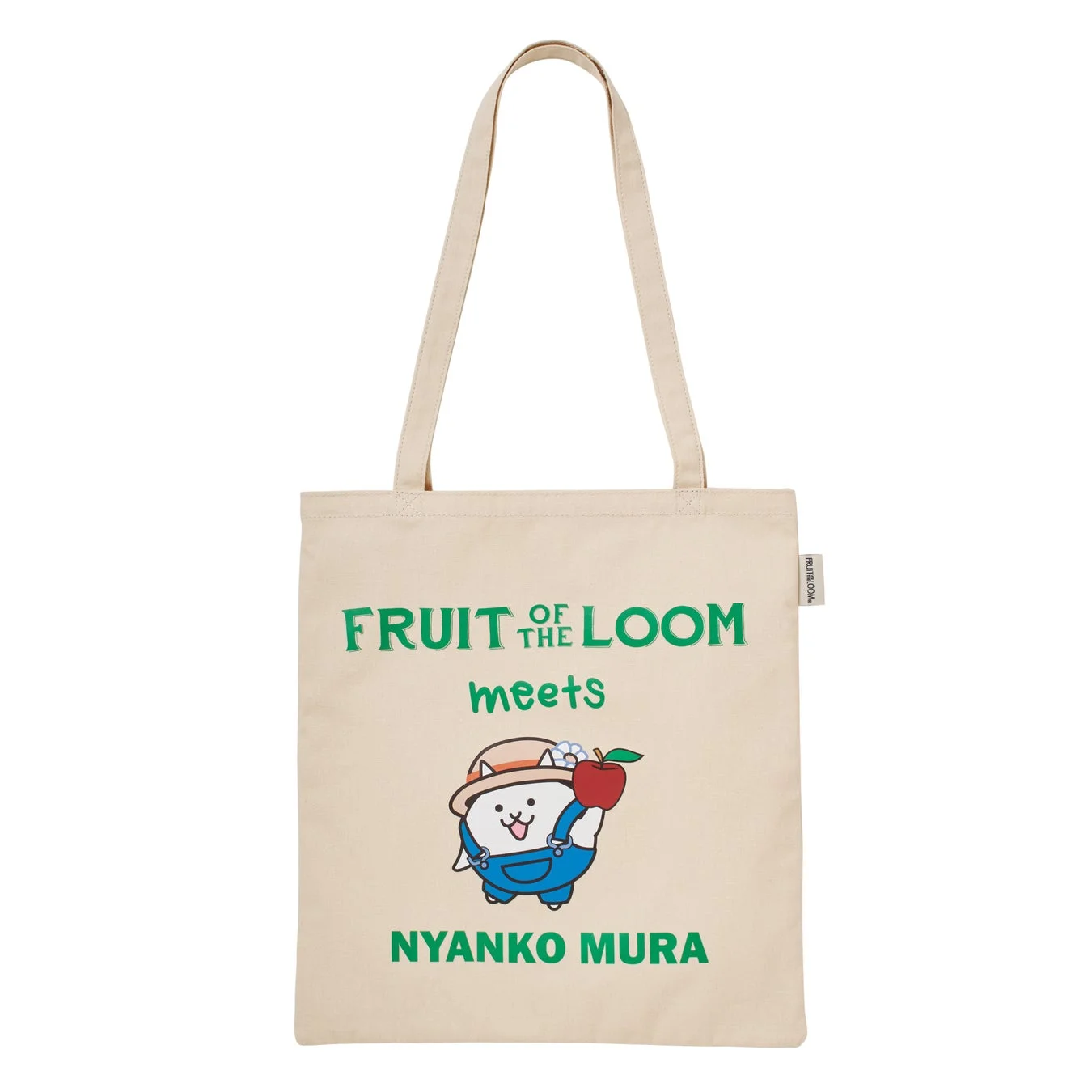 「FRUIT OF THE LOOM meets NYANKO MURA」ロゴ入りトートバッグ