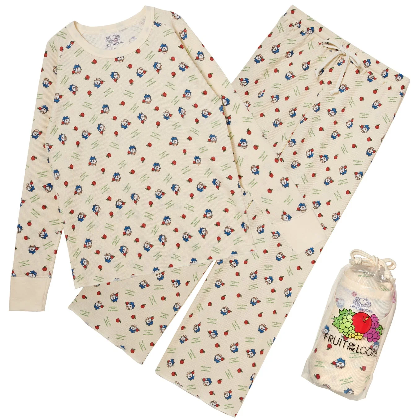 にゃんこ村総柄ワッフル生地ルームウェアセットアップ