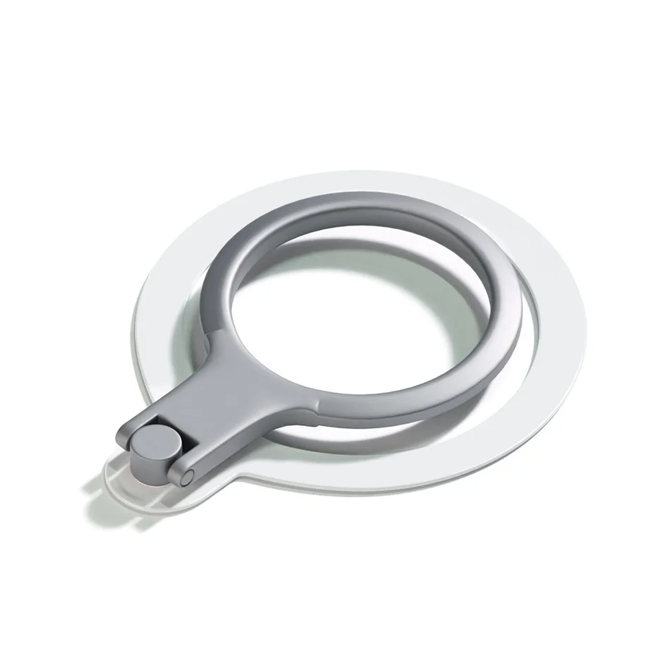 ホワイトのMagSafe対応リングホルダーのリングを広げた状態