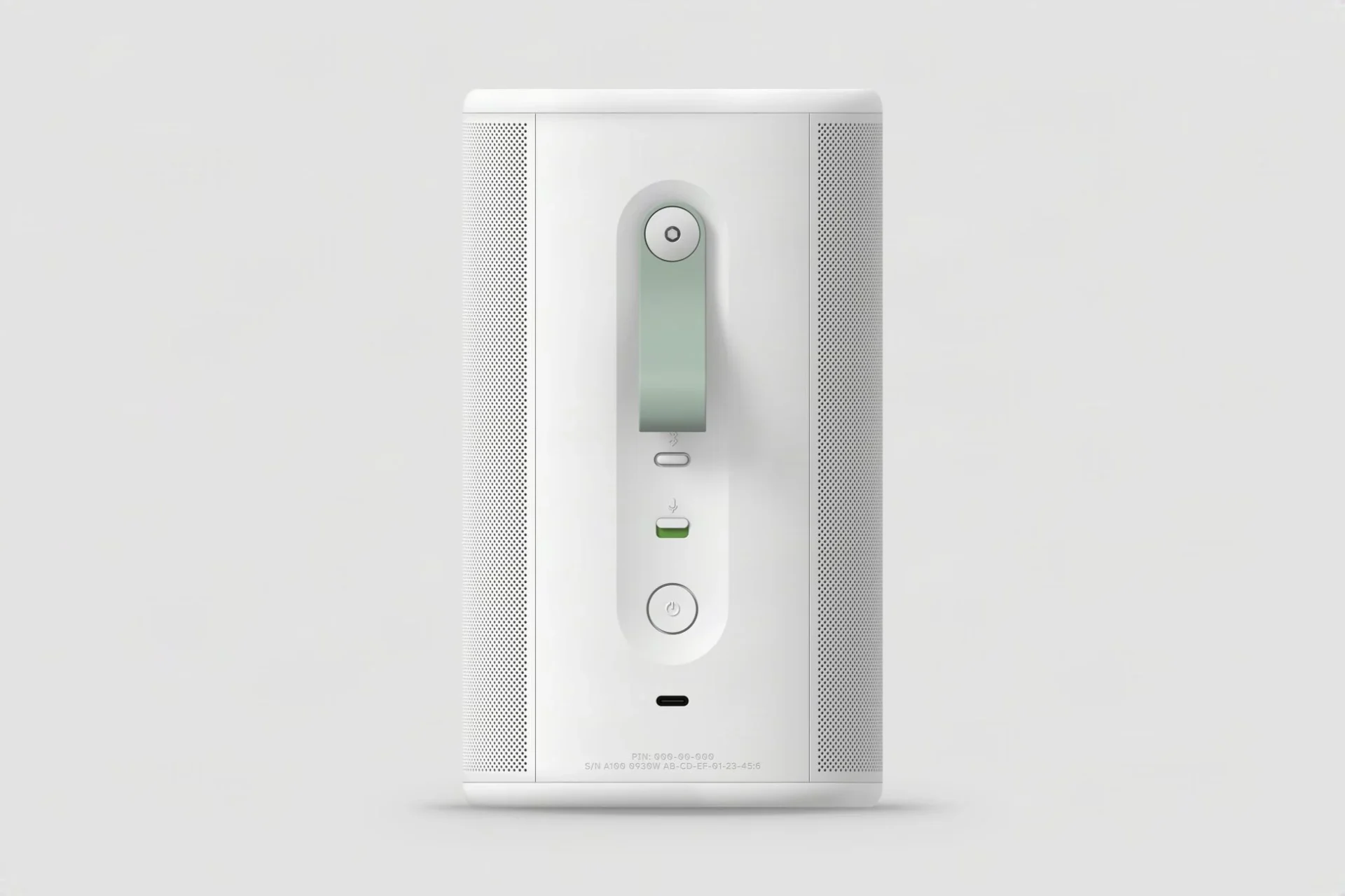 Sonos Playスピーカーの背面にある充電ポートとストラップ