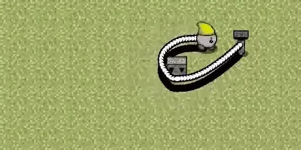 ロープで敵をしばるアクションのゲーム画面