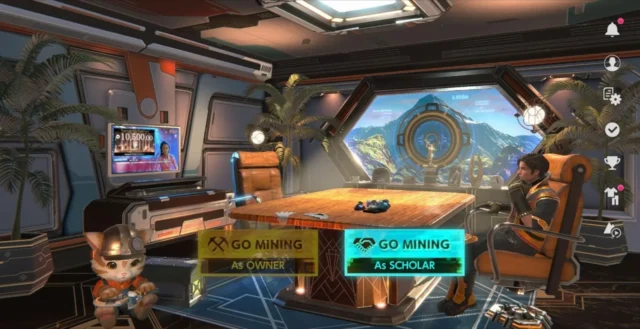 Brilliantcryptoの採掘拠点と「GO MINING」ボタンが表示されたゲーム画面