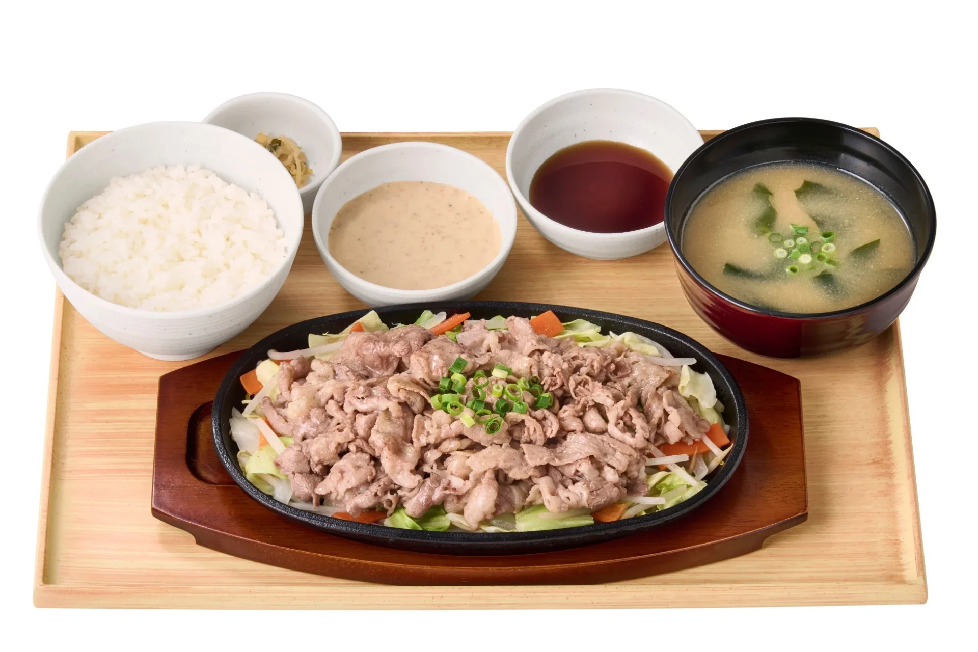 ～1/2日分の野菜が摂れる～【お肉2倍】牛焼きしゃぶ定食（ごまだれ/ぽん酢）