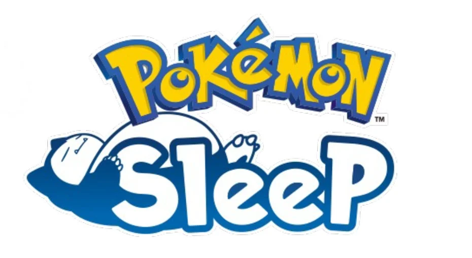 ポケモンスリープのロゴ。カビゴンがSleepの文字の上で眠っている。