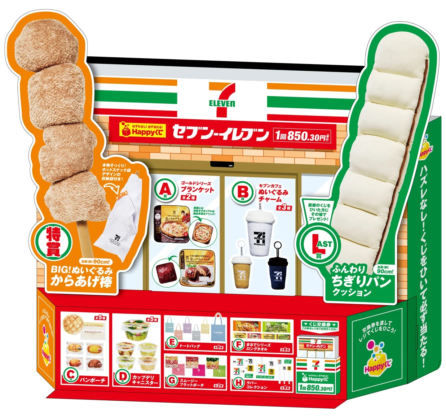 セブン-イレブンHappyくじの景品一覧POP