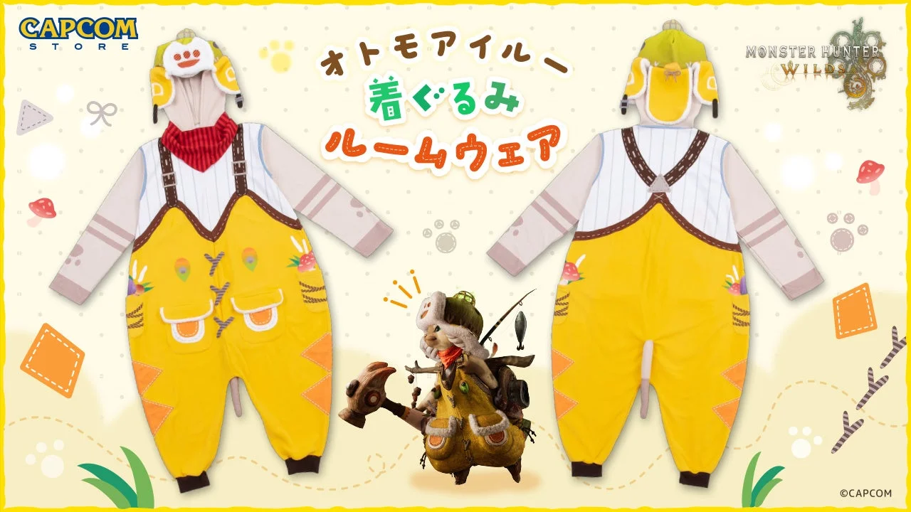 オトモアイルー着ぐるみルームウェアの全体像とモチーフキャラクター