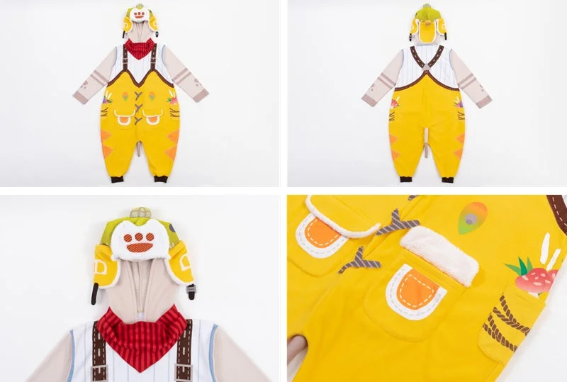 オトモアイルー着ぐるみルームウェアの着用イメージと細部