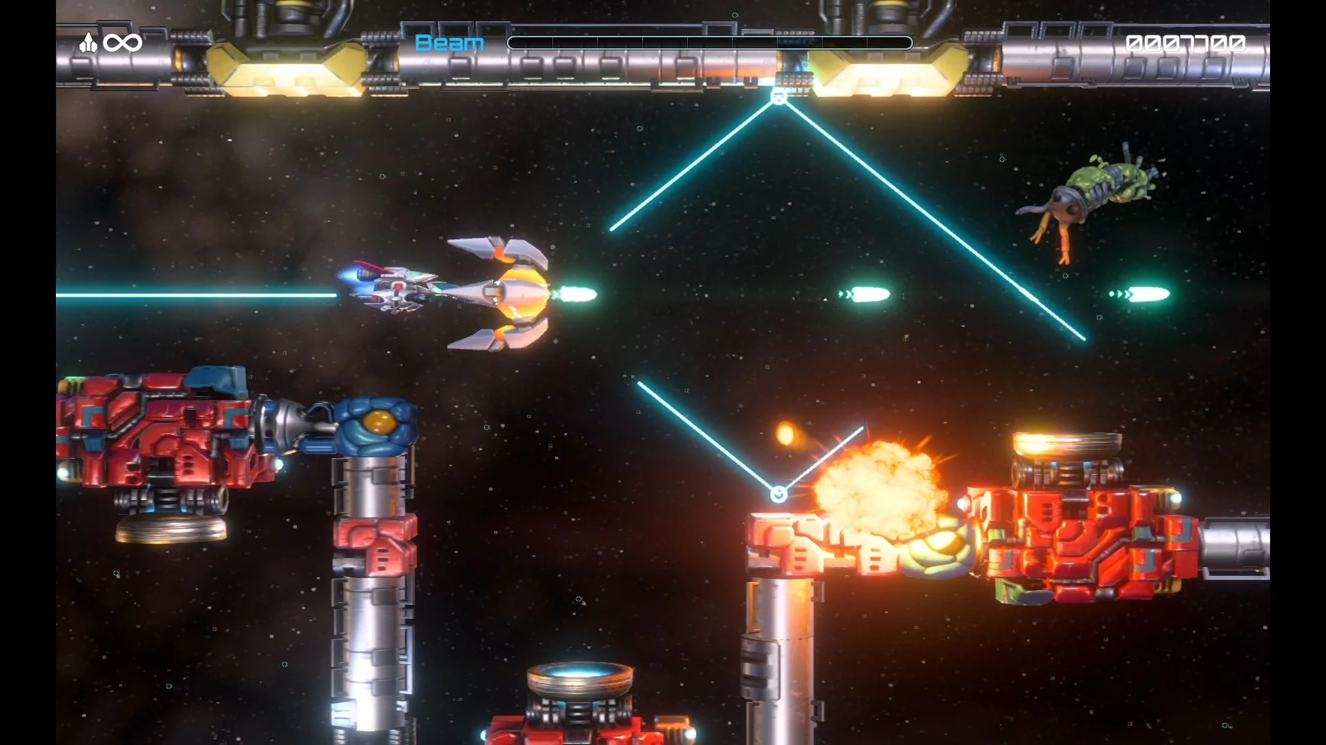 「R-Type Dimensions III」の最新3Dグラフィックによるゲームプレイ画面