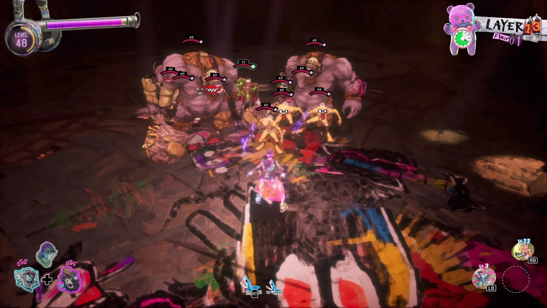 デイビィバースト発動前の戦闘画面