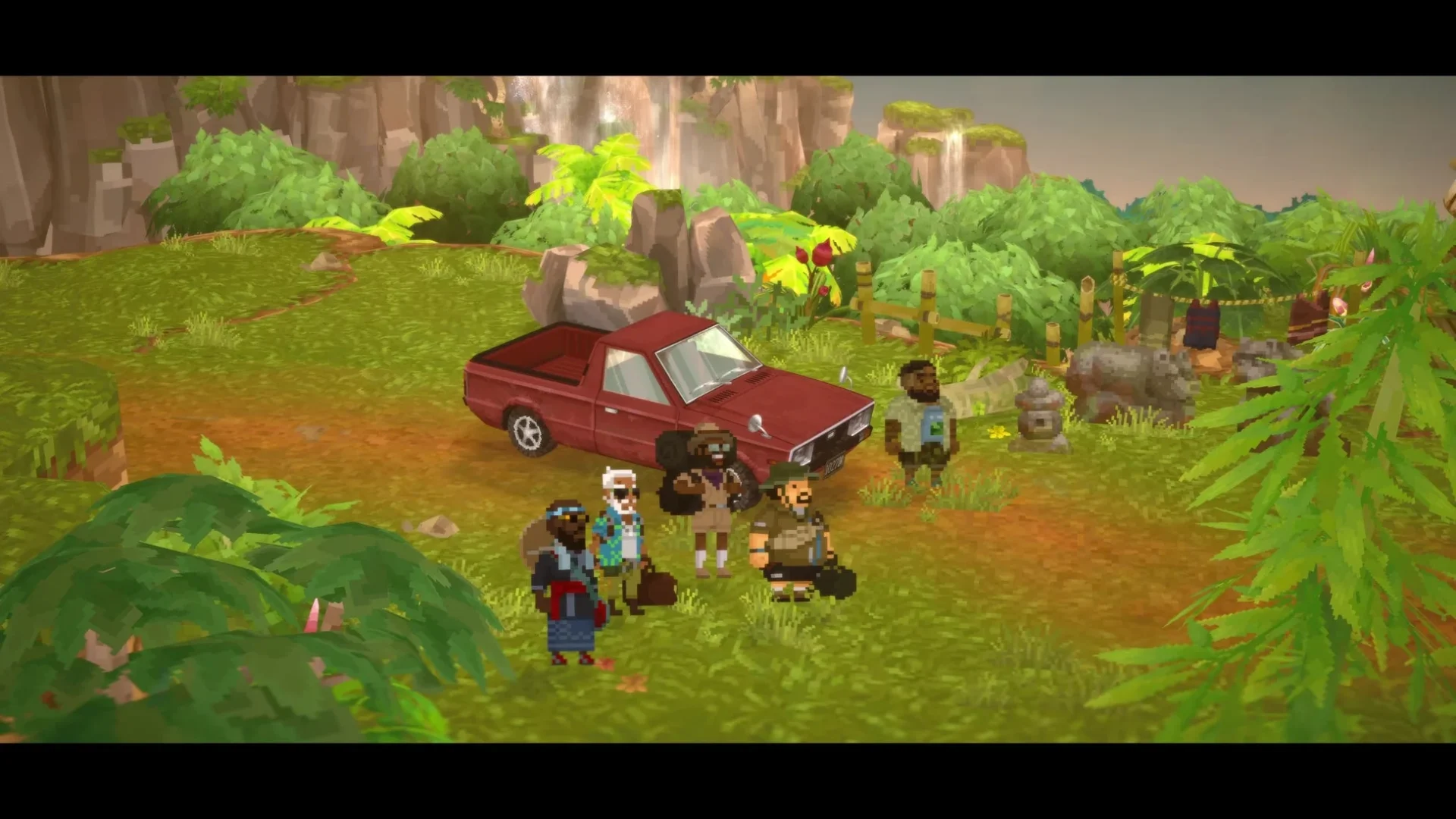 ジャングルの村ウタラで村人と交流するデイヴ