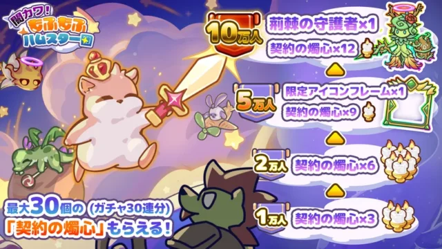 事前登録の達成人数に応じた豪華報酬一覧