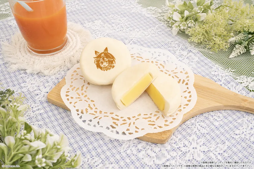 ウマ娘 プリティーダービー まんまる焼き3の断面、カスタードクリーム入り