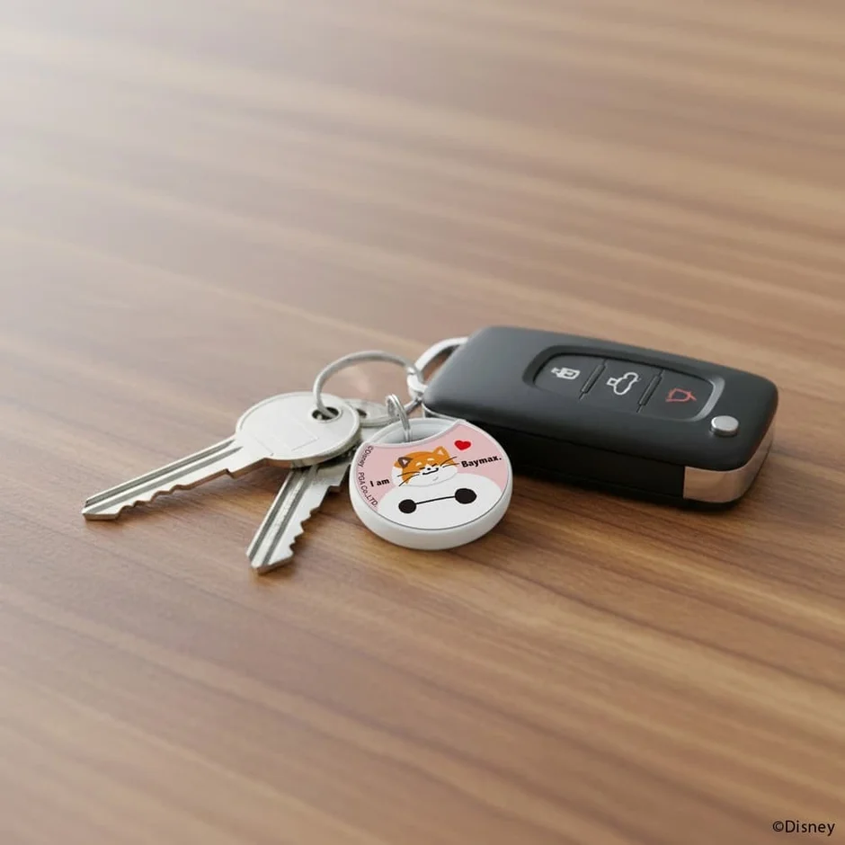 ベイマックスの紛失防止タグを鍵に取り付けた使用例