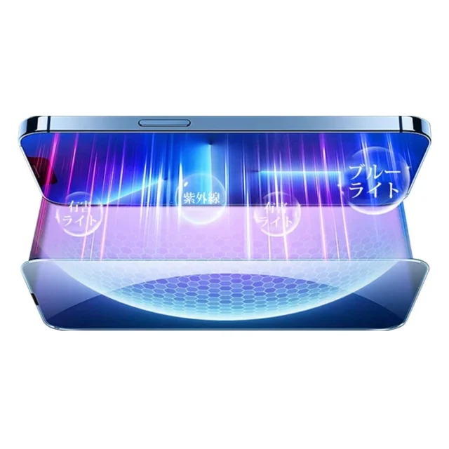 iPhone 17eブルーライトカットフィルムの効果イメージ
