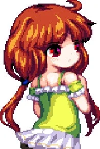 島の惨劇から生き延びた少女リゼルのドット絵立ち絵