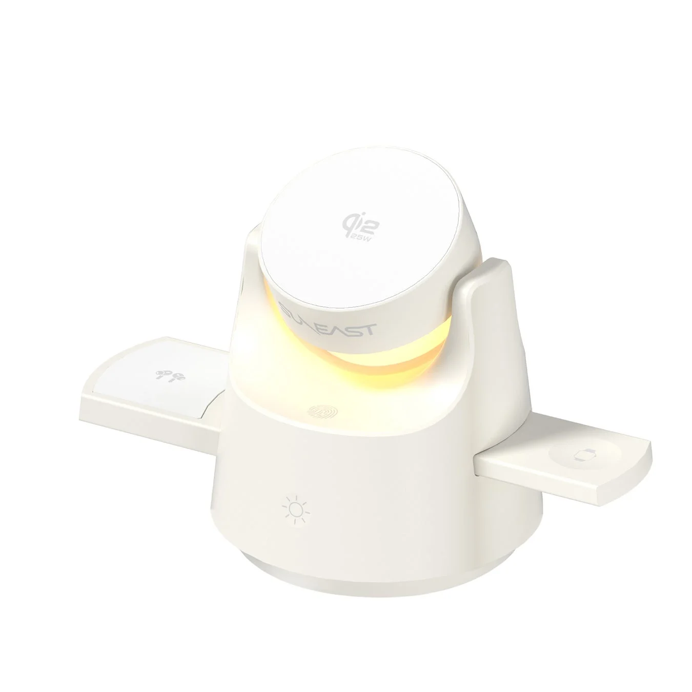 SUNEAST 4in1ワイヤレス充電器の展開時本体（ライト点灯）