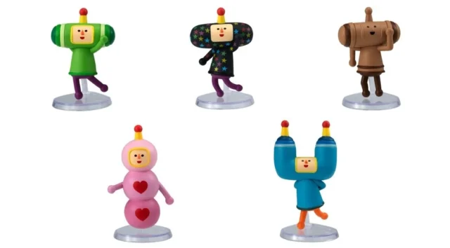 ガシャポン「ならぶんです。塊魂2」のフィギュア全5種類の集合写真。