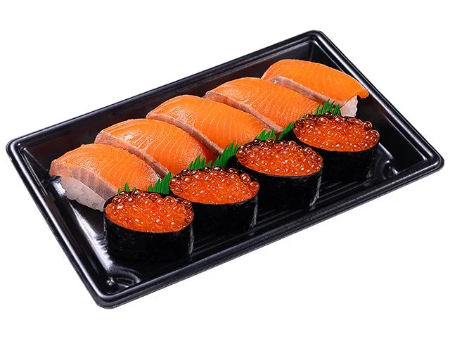 かっぱ寿司 Uber Eats サーモン特盛いくら尽くしセット1人前