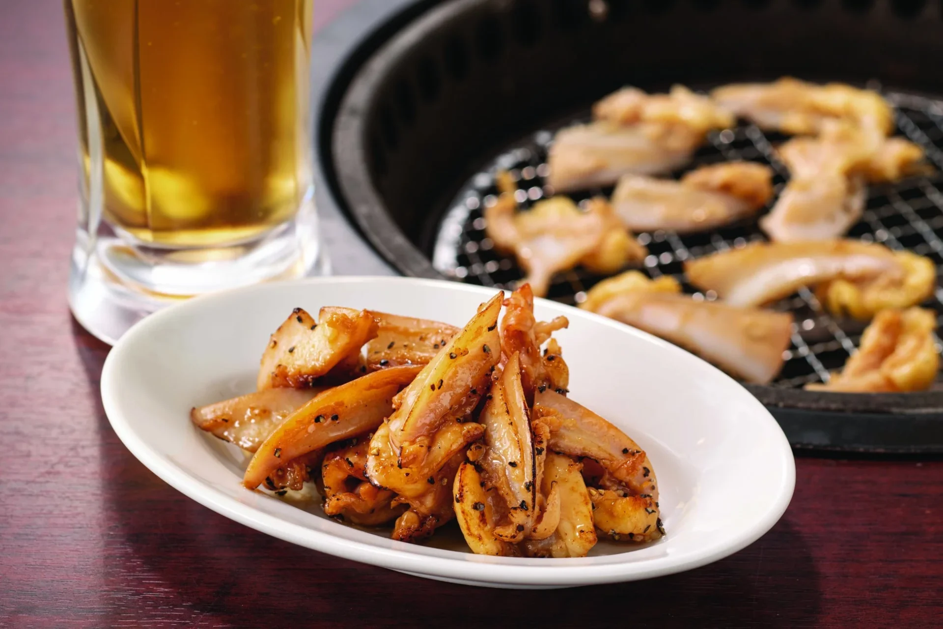 牛角 焼肉酒場セットとやげん軟骨、ビール