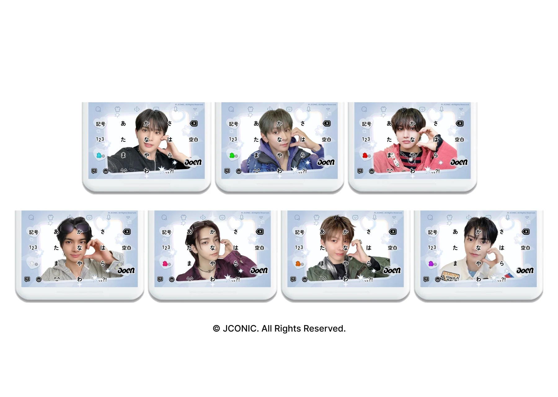 「aoen」メンバーの撮り下ろしビジュアルを使用したSimejiきせかえデザイン7種