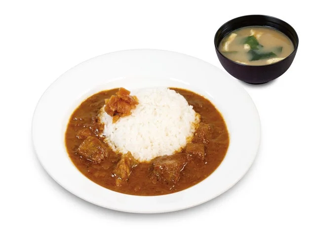 松屋の創業ビーフ牛タンカレー単品とみそ汁