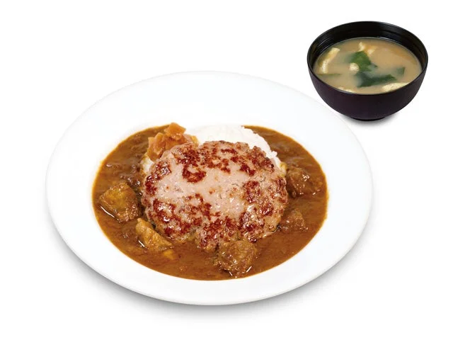 ハンバーグ創業ビーフ牛タンカレーとみそ汁
