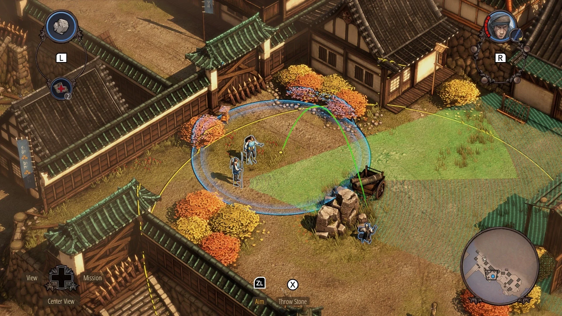 『Shadow Tactics』のステルスストラテジーゲームプレイ画面