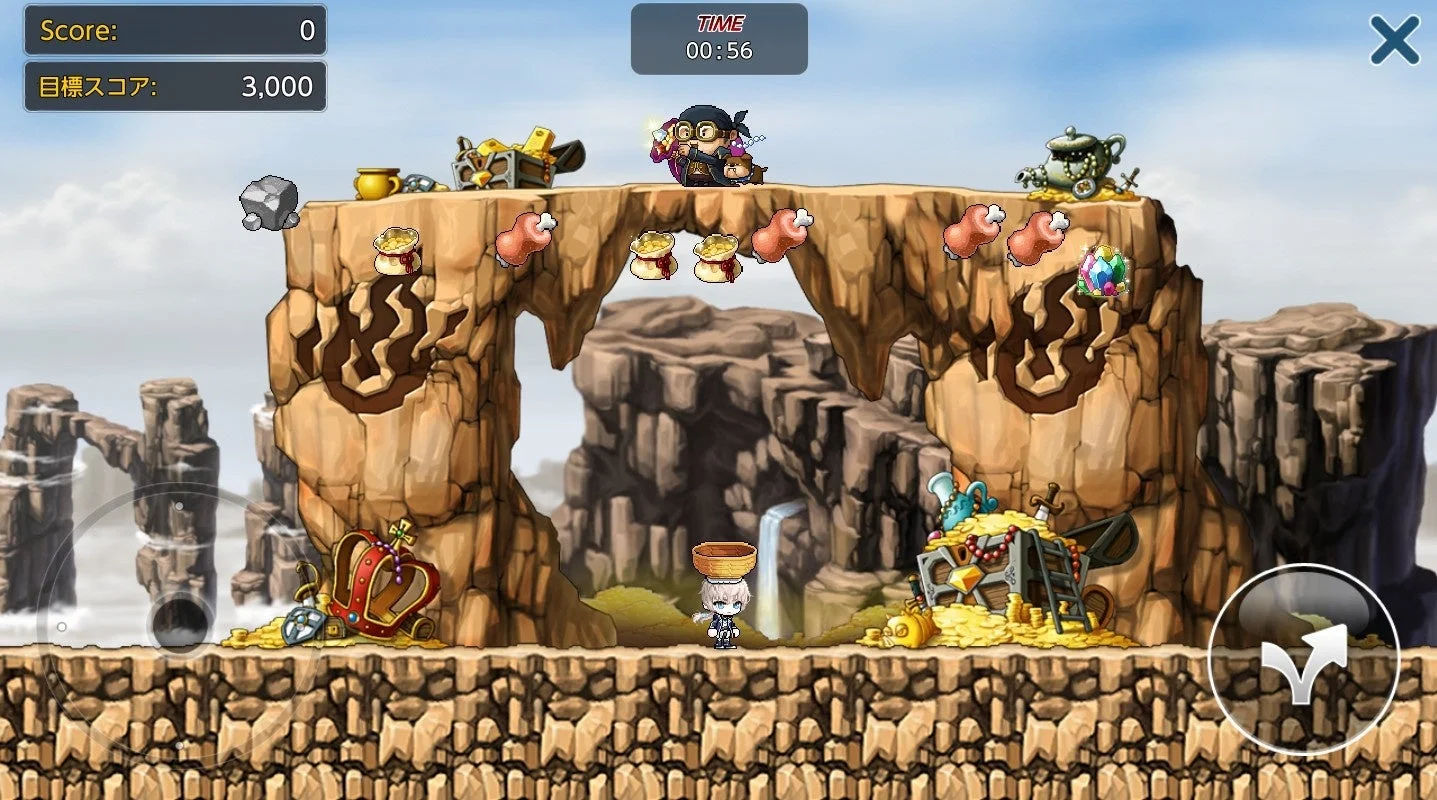 プリトのお宝キャッチミニゲームのプレイ画面