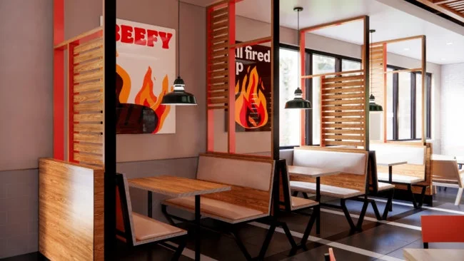 バーガーキングの店内客席エリア