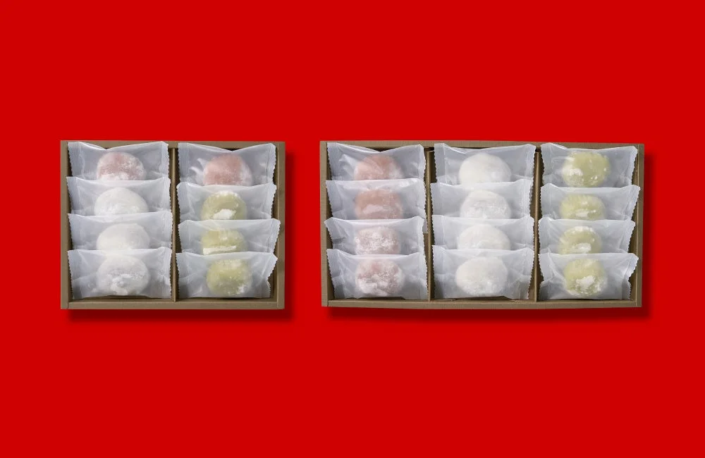 大福のひむか屋とろ～りクリーム大福通常品と増量品の比較