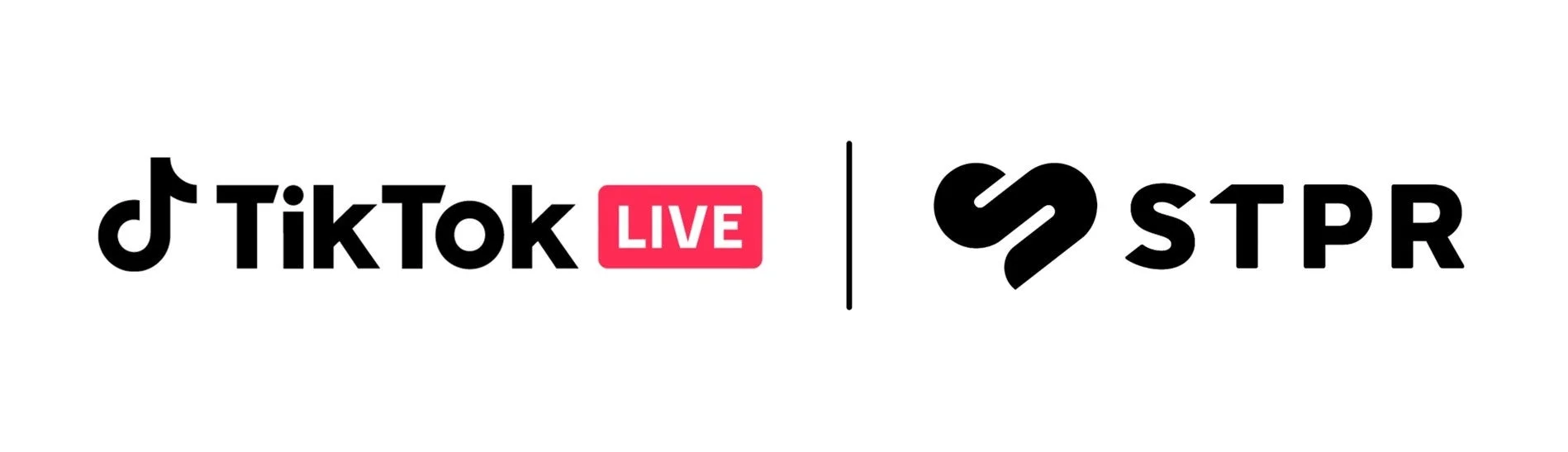TikTok LIVEとSTPRの提携エージェンシー契約を示すロゴ