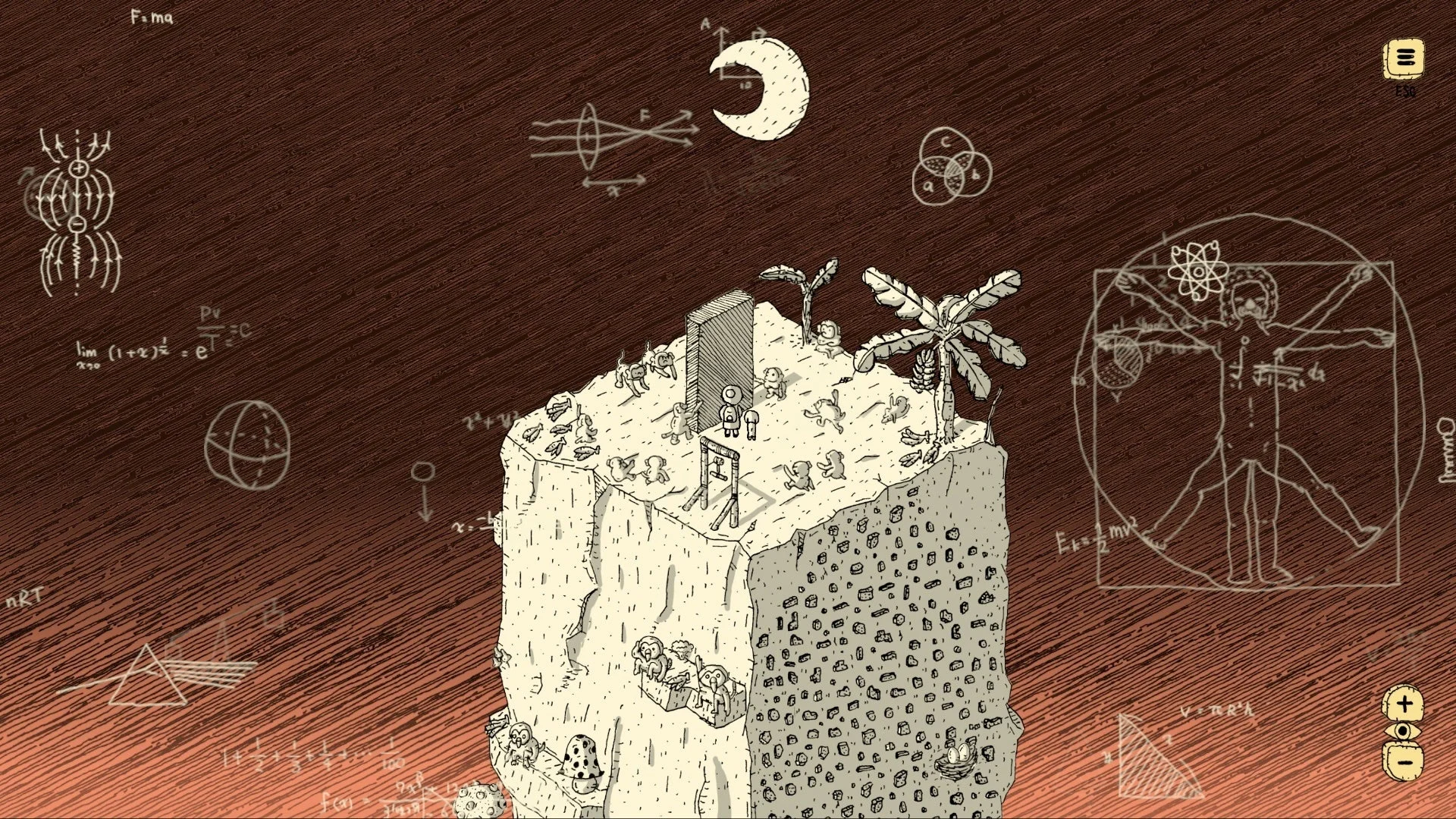 『Finding Polka』ゲーム画面:科学的な要素が散りばめられた世界