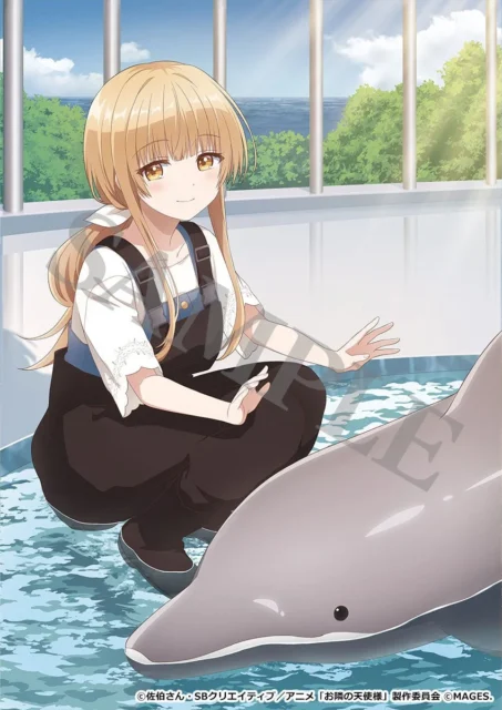 ゲーマーズ特典の描き下ろしB2タペストリーイラスト(イルカと触れ合う椎名真昼)