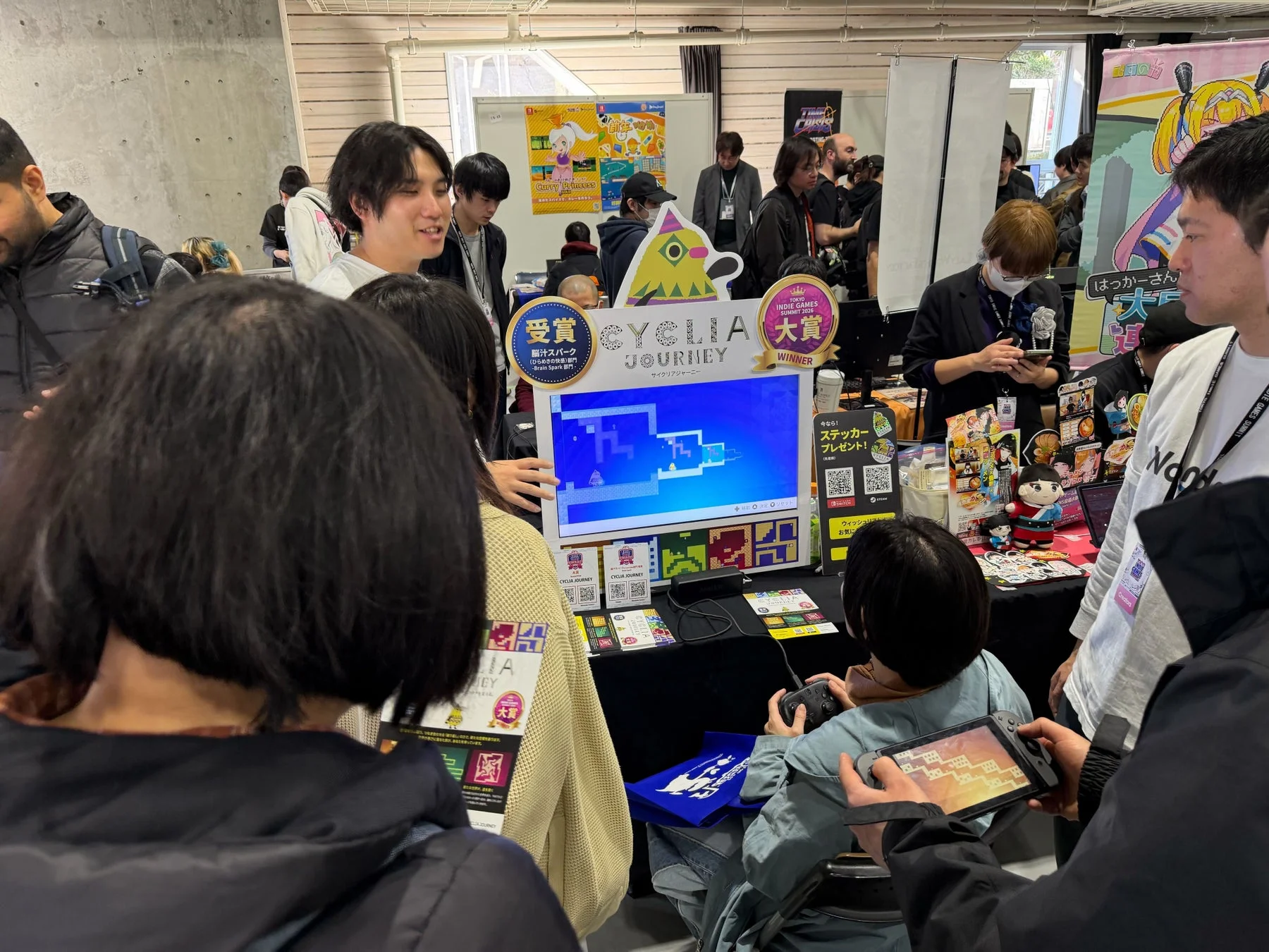 TOKYO INDIE GAMES SUMMIT 2026会場のCYCLIA JOURNEYブース