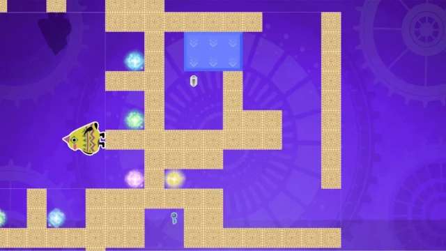 『CYCLIA JOURNEY』のゲーム画面：鍵を見つけてゴールを目指す