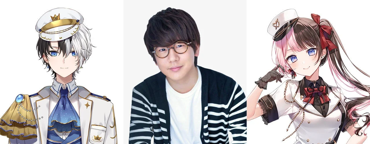 ライブ配信に出演するKamito、花江夏樹、橘ひなの